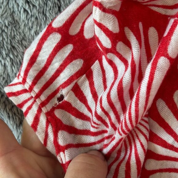 Joie Womens Top Plus Size 3X Red Floral 100% Linen Beach Lagenlook Boho 18498 - Picture 8 of 9